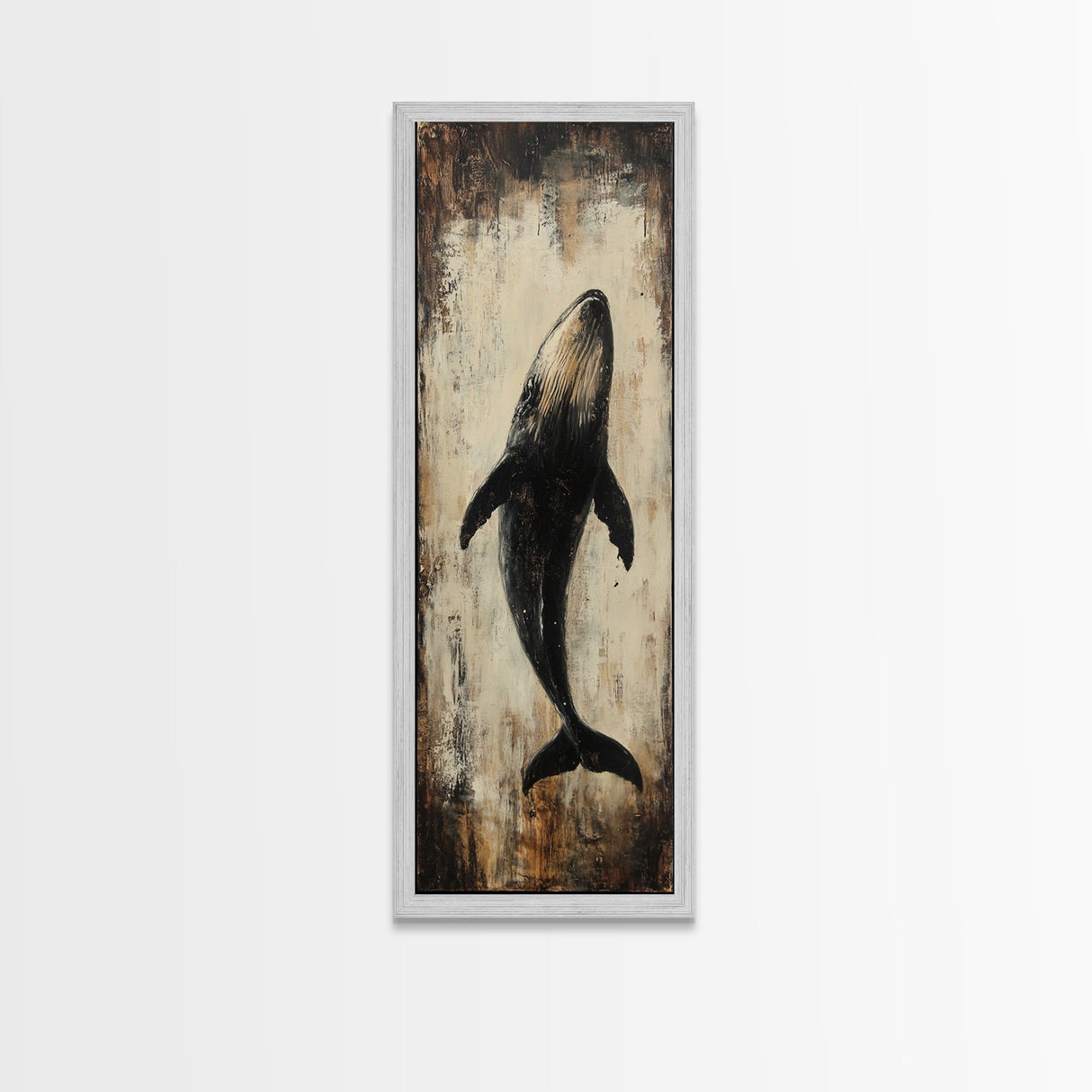 Majestic Whale Painting Framed Canvas Print, Nautical Wall Art, Coastal Decor Living Room Art, Rustic Decor Gift Idea Christmas