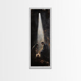 Tall Skinny Nativity Painting Canvas Print, Christmas Wall Art, Christmas Decor, Nativity Oil Painting, Jesues In His Manger