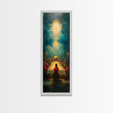 Last Supper Wall Art Framed Canvas Print Vibrant Christ Apostles Painting, Christian Art, Dark Religious Decor, Unique Holiday Gift, Spiritual Canvas