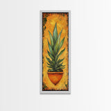 Vibrant Agave in Terra Cotta Framed Canvas Print Rustic Decor Agave Painting Botanical Prints Kitchen Wall Art