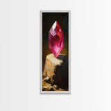 Radiant Red Gemstone Framed Canvas Print Gemstone Painting Moody Art Original Artwork Above Bed Wall Art Gift Idea