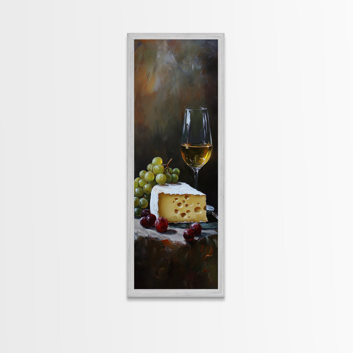 Framed Canvas Print Cheese and Wine Kitchen Art Farmhouse Decor Food Review Wall Art Culinary Kitchen Print