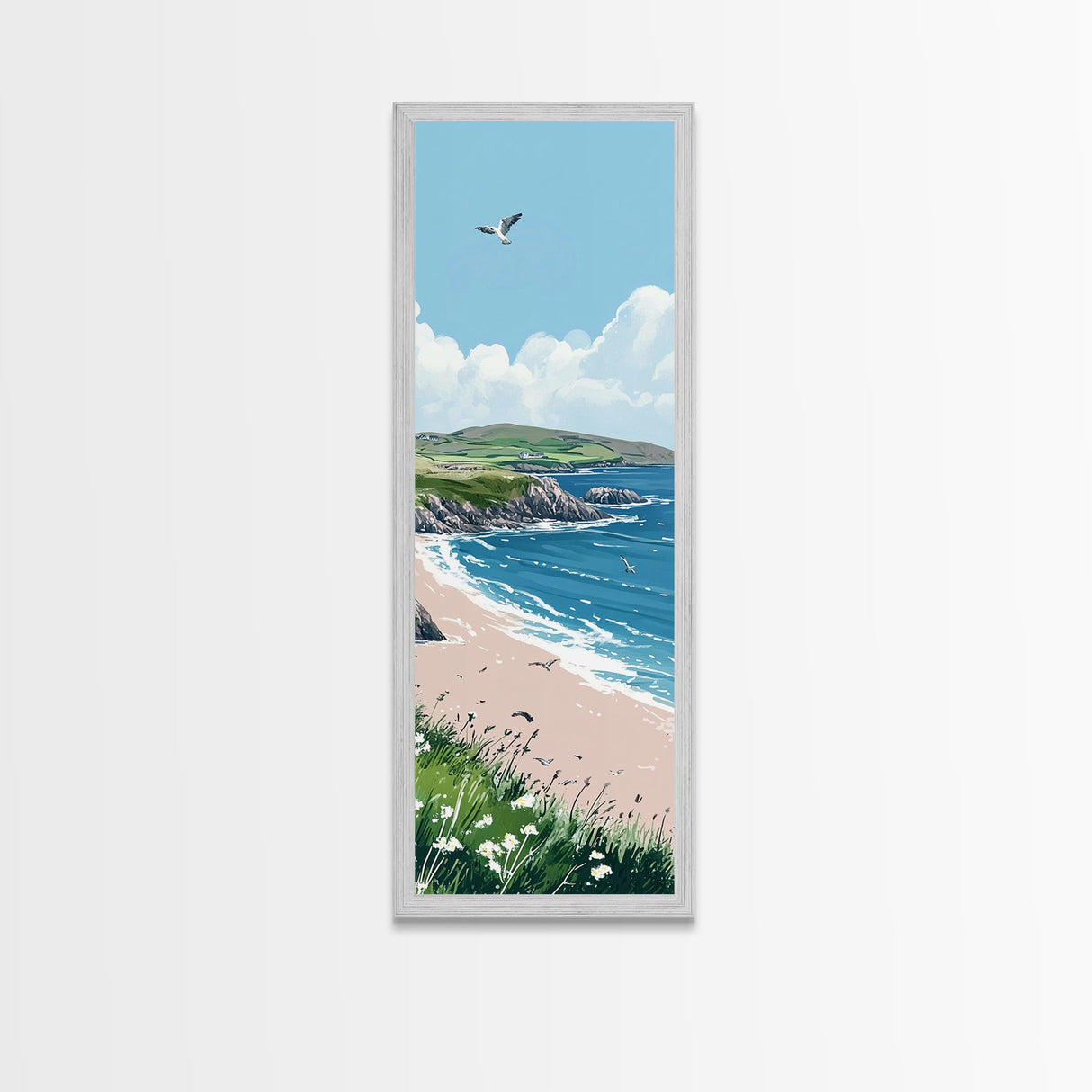 Framed Canvas Print Irish Coastal Art Above Bed Art Nautical Wall Art Ireland Painting Coastal Landscape Ocean Lover's Nautical Decor