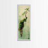 Framed Canvas Print Wabi Sabi Botanical Art Mossy Tree Artwork Unique Nature Decor Tall Skinny Art Wabi Sabi Wall Art Living Room Accent