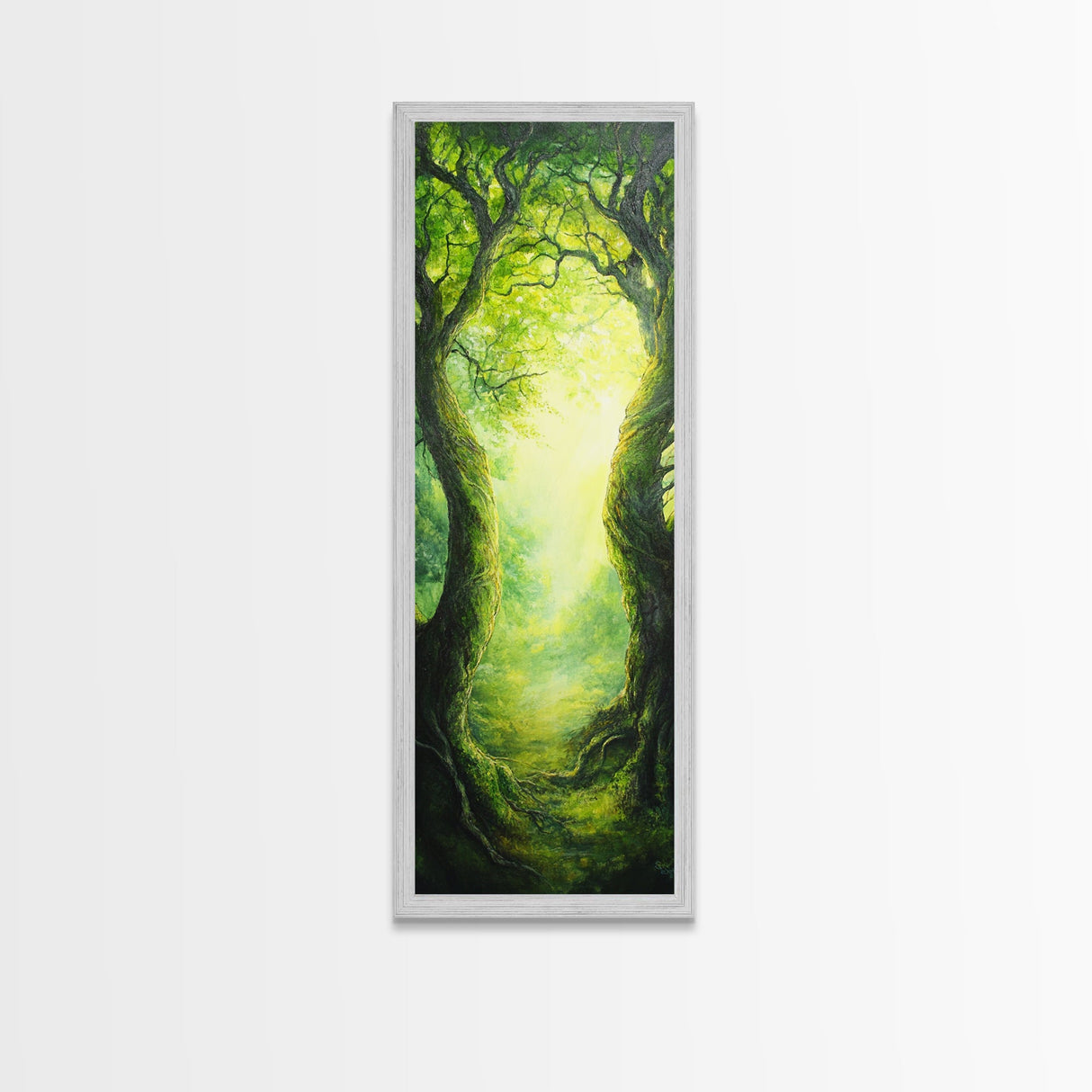 Fantasy Forest Landscape Painting Canvas Print, Tall Narrow Wall Art, Tall and Skinny Painting, Landscape Wall Art, Accent Piece