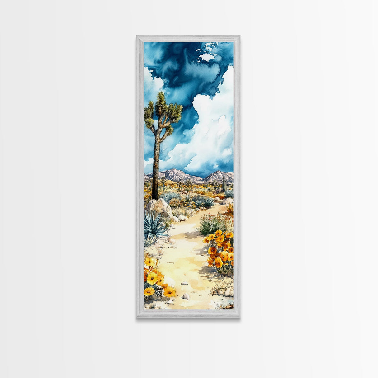 Joshua Tree California Watercolor Painting Print - California Art - Tall Skinny Art - Narrow Art - Joshua Tree Painting - Joshua Tree Art