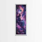 Radha Krishna Painting Print, Framed Canvas Print, Krishna Wall Art, Tall Vertical Art, Skinny Art, Indial Art, Krishna Painting, Galaxy Krishna Art