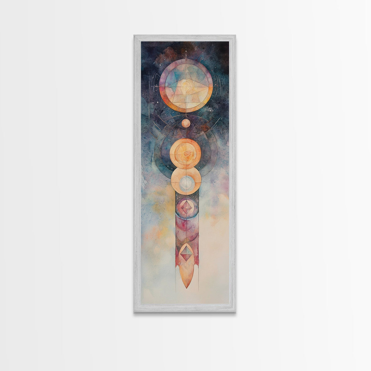 Sacred Geometry Art, Mystic Canvas Print, Sacred Geometry Art, Vertical Wall Art For Bedroom And Living Room Decor