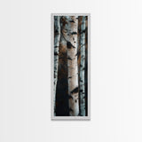 Birch Tree Forest Framed Canvas Print Rustic Wabi Sabi Woodland Art Minimalist Bedroom or Living Room Fall Wall Art Decor