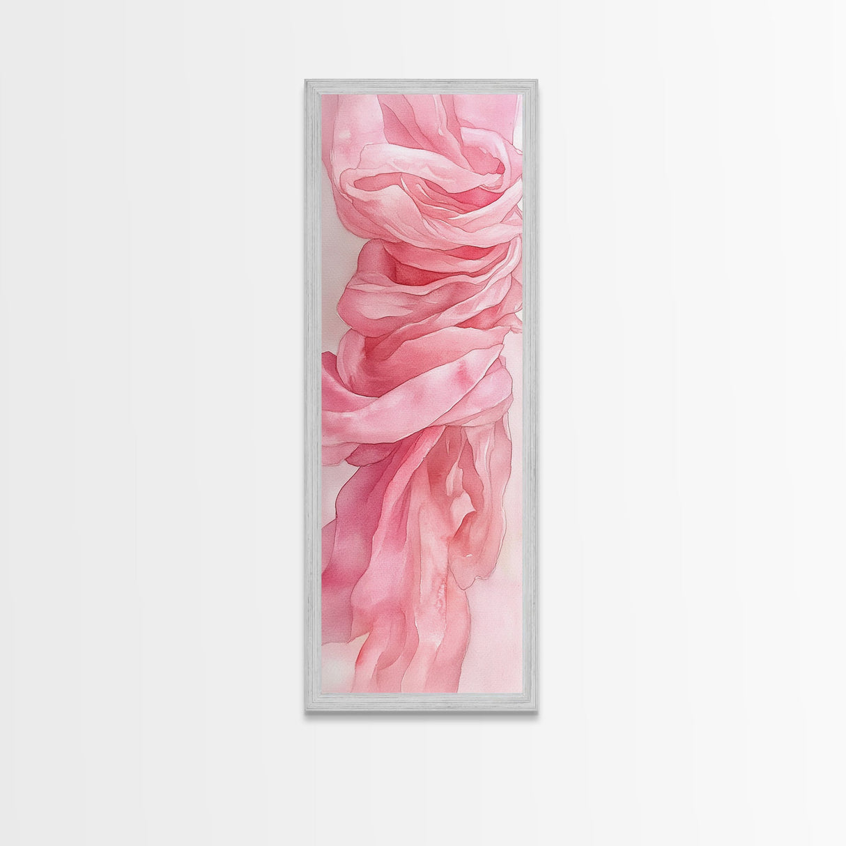 Flowing Pink Fabric Framed Canvas Print Pink Abstract Art Feminine Minimalist Decor Light Pink Wall Art Bedroom Living Room Aesthetic