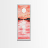 Sunset Canvas Print Coastal Landscape Art Rustic Decor Horizontal Wall Art Bedroom Gift Idea Light Pink Aesthetic Nature Painting