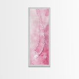 Elegant Pearl Necklace Canvas Print Whimsical Art Long Narrow Wall Art Pink Abstract Art Gift Idea Decorative Jewelry Painting Vertical