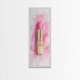 Pink Lipstick Canvas Print Feminine Pink Abstract Art Light Pink Wall Art Whimsical Art Rustic Decor Vertical Gift Idea Above Sofa