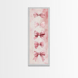 Bow Illustration Canvas Print Pink Whimsical Art Light Abstract Wall Art Vertical Art Feminine Gift Idea Bedroom Rustic Dorm Decor