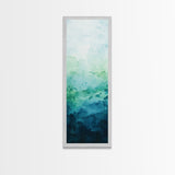 Gradient Watercolor Framed Canvas Print in Green and Blue, Sage Green Wall Art, Minimalist Art, Bedroom Art, Living Room Art