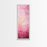 Light Pink Abstract Starry Night Framed Canvas Print Whimsical Bedroom Art Moody Wall Art Vertical Living Room Decor Gift Idea