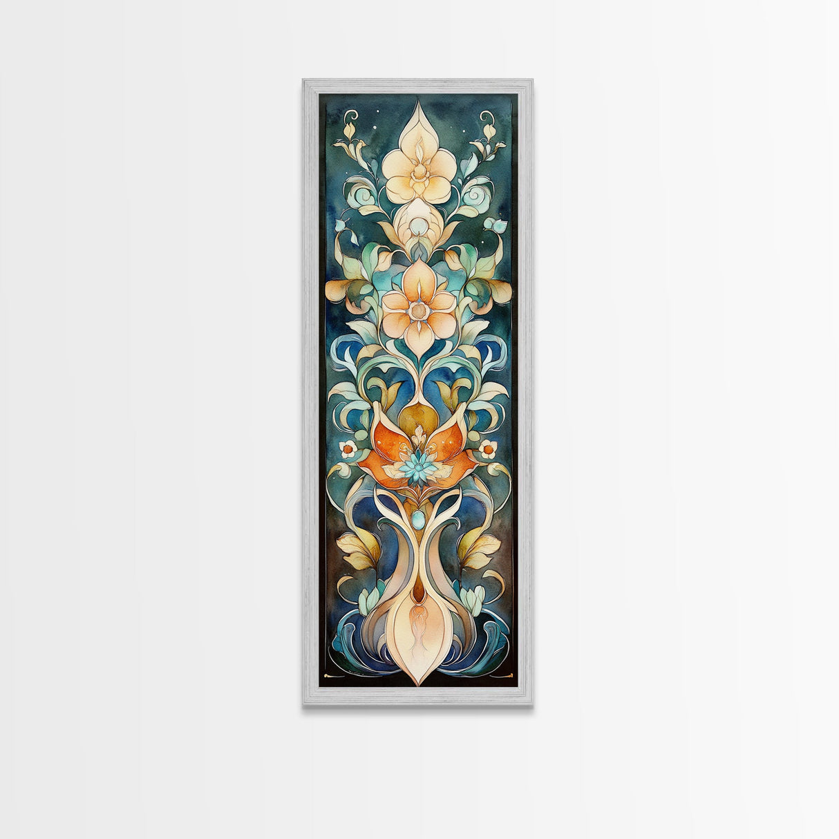 Canvas Print Moroccan Wall Art Botanical Prints Chinoiserie Wall Art Floral Rustic Decor Tall Narrow Wall Art Bedroom Art Christmas Gift