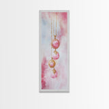 Pearl Necklace Watercolor Canvas Print Pink Wall Art Glamour Bedroom Decor Romantic Wabi Sabi Aesthetic Art