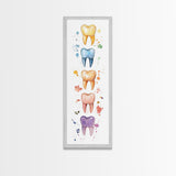 Artistic Dental Canvas Print Featuring Colorful Watercolor Teeth, Whimsical Dental Office Wall Art, Gift Idea for Dentists