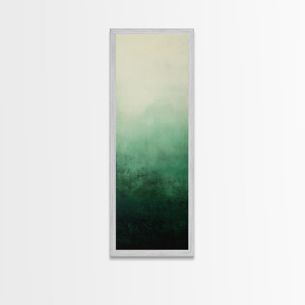 Sage Green Ombre Framed Canvas Print Minimalist Abstract Art Vertical Wall Decor Modern Green Wall Art Bedroom Accent Piece