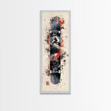 Graffiti Style Skateboard Canvas Print, Abstract Red and Black Wall Art, Urban Skateboard Art, Gift Idea for Living Room or Bedroom