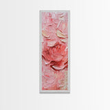Abstract Pink Rose Textured Canvas Print, Light Pink Botanical Wall Art, Rose Painting Bedroom Art, Minimalist Floral Artwork