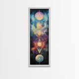 Galactic Chakra Canvas Print With Sacred Geometry Art, Wabi Sabi Inspired, And Therapy Art For Bedroom Or Meditation Spaces