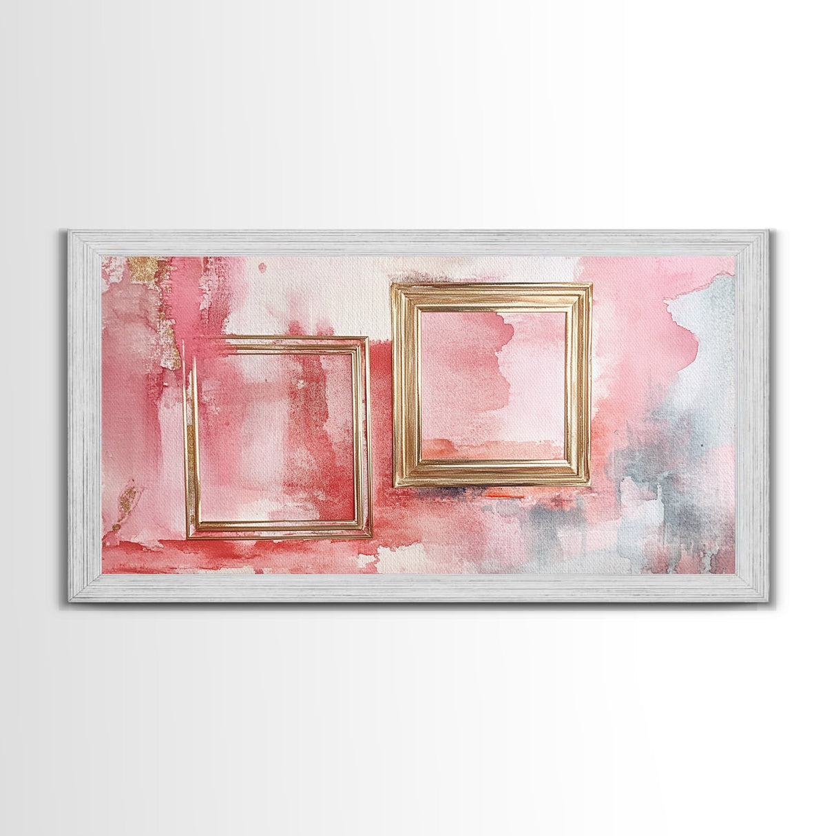 Gold Frame Abstract Framed Canvas Print Featuring Pink Abstract Art and Whimsical Art Light Pink Wall Art Minimalist Rustic Decor