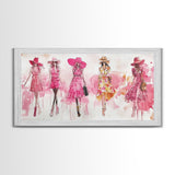 Fashion Sketch Canvas Print Pink Wall Art Whimsical Decor Fashionista Gift Idea Artistic Living Room Accent Modern Feminine Aesthetic