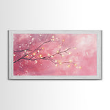 Light Pink Cherry Blossom Canvas Print | Cherry Blossom Painting | Sakura Wall Art | Nature Inspired Art | Bedroom Above Bed Decor