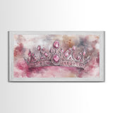 Regal Crown Painting Framed Canvas Print Goddess Art Print Pink Abstract Art Light Pink Wall Art Bedroom Decor Unique Gift Idea