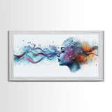 Vibrant Feminine Energy Canvas Print - Abstract Goddess Art Therapy Wall Decor - Whimsical Moody Brain Art for Home Office