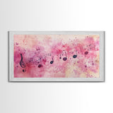 Sheet Music Canvas Print | Musical Wall Art, Whimsical Art, Light Pink Wall Art, Artistic Decor, Bedroom Art, Living Room Wall Decor