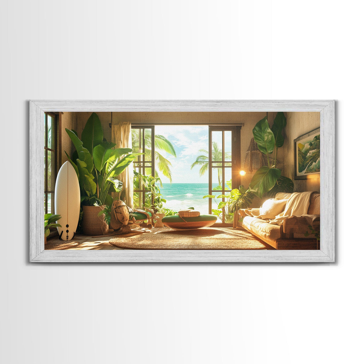 Surfside View Canvas Print Coastal Cowgirl Wall Art Tropical Beach Room Decor Nautical Wall Art Living Room Art Farmhouse Art Gift Idea