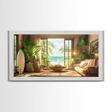 Surfside View Canvas Print Coastal Cowgirl Wall Art Tropical Beach Room Decor Nautical Wall Art Living Room Art Farmhouse Art Gift Idea