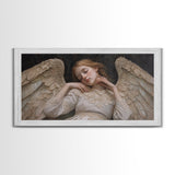 Sleeping Angel Peace Canvas Print Featuring Angel Art Prints and Wabi Sabi Art Perfect Bedroom Wall Art Above Bed Wall Decor