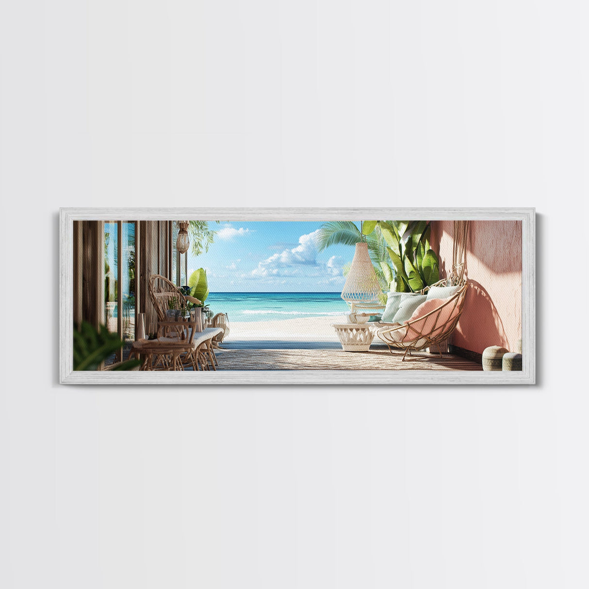 Oceanic Retreat Canvas Print Coastal Decor Nautical Seascape Painting Minimalist Zen Wall Art Relaxing Bedroom Horizontal Artwork