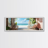 Oceanic Retreat Canvas Print Coastal Decor Nautical Seascape Painting Minimalist Zen Wall Art Relaxing Bedroom Horizontal Artwork