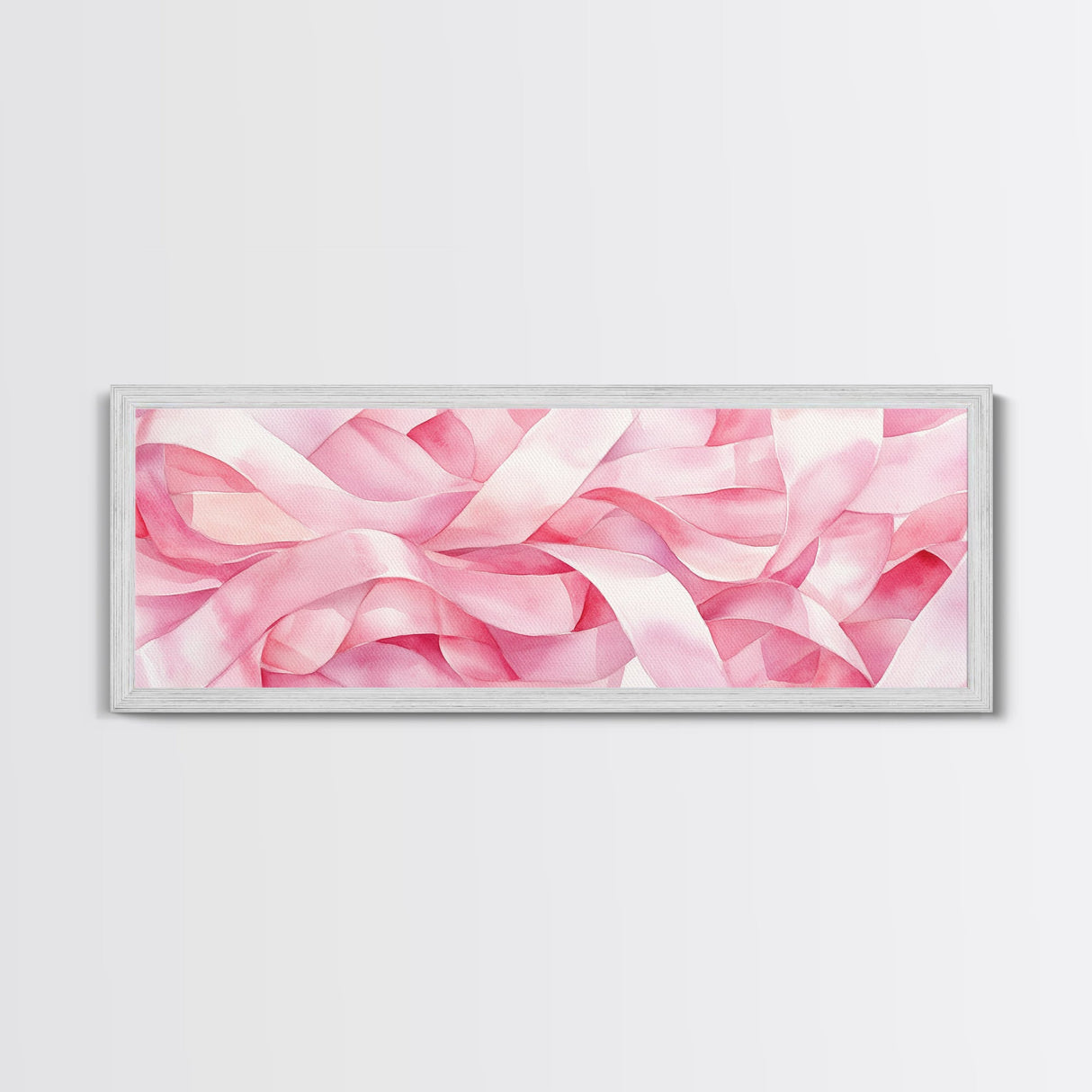 Pink Ribbon Abstract Art Canvas Print Light Pink Wall Art Minimalist Artwork Bedroom Art Above Sofa Decor Gift Idea For Her
