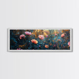 Twilight Wildflower Canvas Print Moody Art Poppy Painting Botanical Wall Art Whimsical Living Room Autumn Rustic Floral Decor