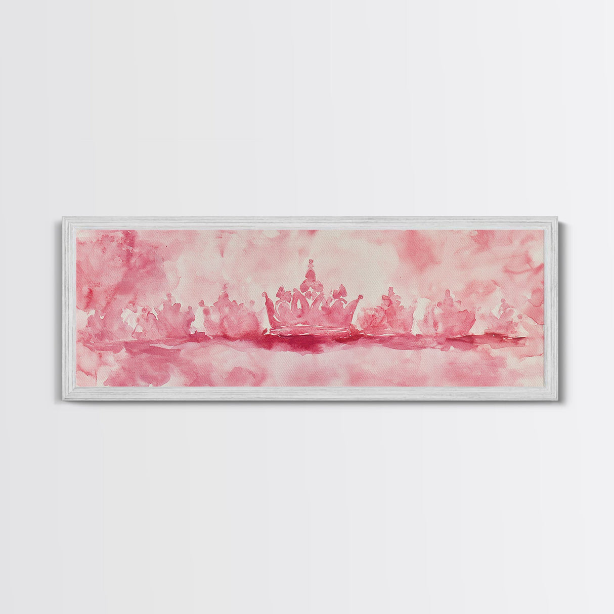 Pink Crown Canvas Print Minimalist Art Abstract Pink Wall Art Light Pink Bedroom Decor Princess Aesthetic Whimsical Art Wall Art