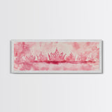 Pink Crown Canvas Print Minimalist Art Abstract Pink Wall Art Light Pink Bedroom Decor Princess Aesthetic Whimsical Art Wall Art