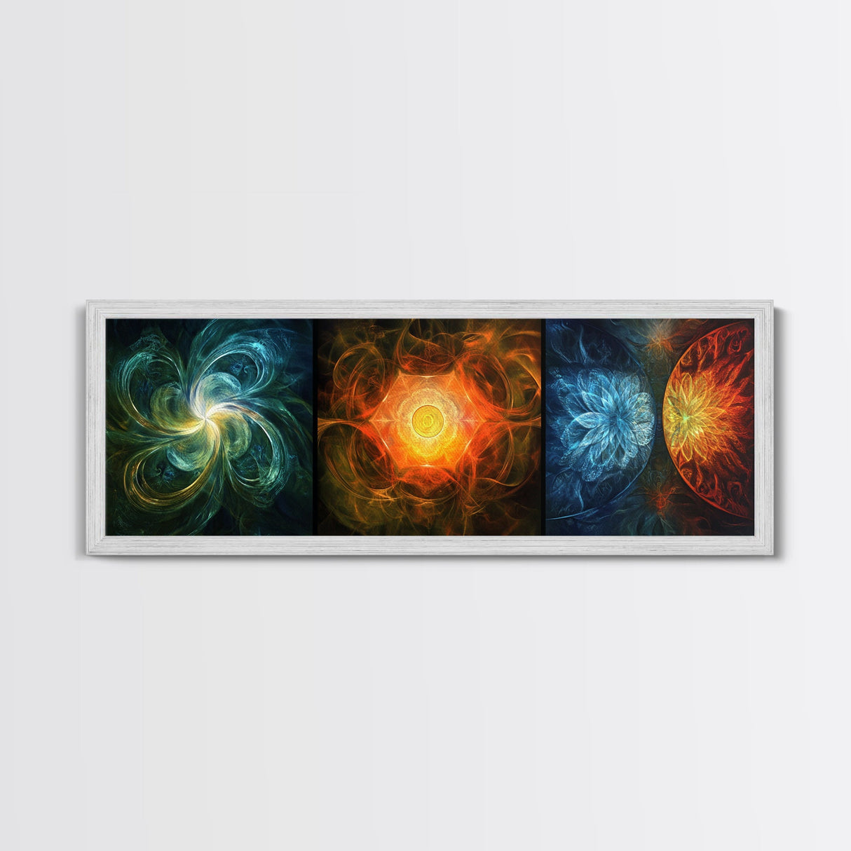 Radiant Mandala Canvas Print Sacred Geometry Art Wildflower Painting Bold Statement Wall Art Bedroom Modern Living Room Decor