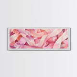 Light Pink Ribbon Abstract Canvas Print, Minimalist Wall Art, Living Room Art, Pastel Home Decor, Pink Abstract Art, Above Sofa Art