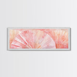 Framed Canvas Print Light Pink Abstract Fan Art Coastal Cowgirl Wall Art Minimalist Rustic Decor Living Room Art Horizontal Painting