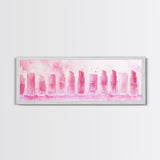 Pink Lipstick Wall Art, Canvas Print, Feminine Beauty Decor, Whimsical Art, Perfect Gift Idea, Above Desk Artwork, Makeup Room Style