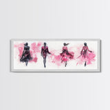 Fashion Silhouette Canvas Print Whimsical Art Pink Abstract Wall Art Minimalist Women’s Fashion Wall Art Bedroom Art Decor