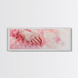 Elegant Lace Hands Canvas Print Feminine Glam Art Light Pink Wall Art Romantic Home Decor Vertical Artwork Gift Idea For Her