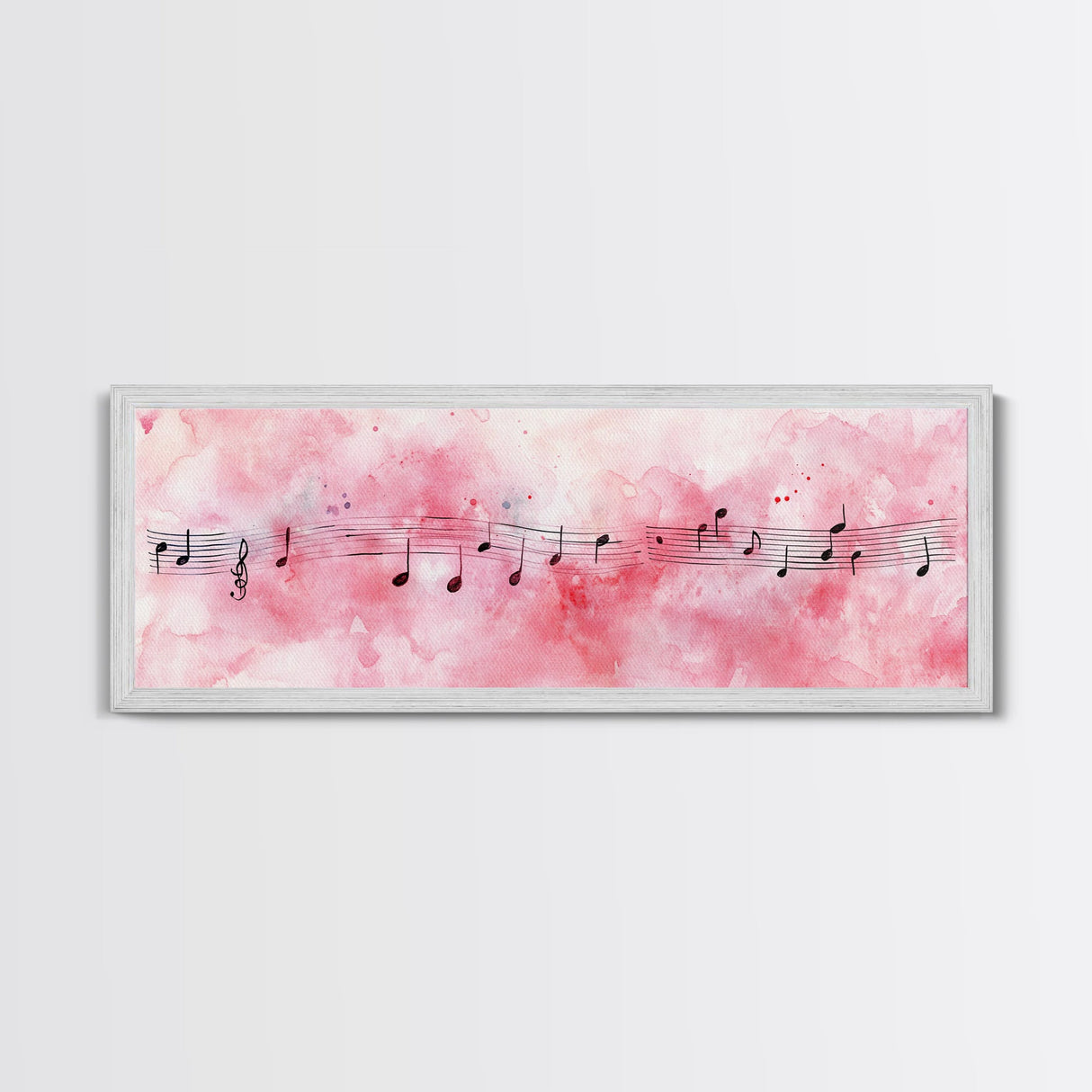 Musical Notes Canvas Print Artistic Sheet Music Wall Art Light Pink Abstract Artwork Rustic Wabi Sabi Art Living Room Decor Gift