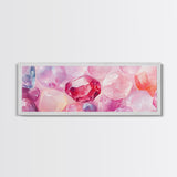 Gemstone Art Canvas Print, Pink Wall Art for Dorm, Light Pink Abstract Art, Whimsical Home Decor, Bedroom or Living Room Gift Idea